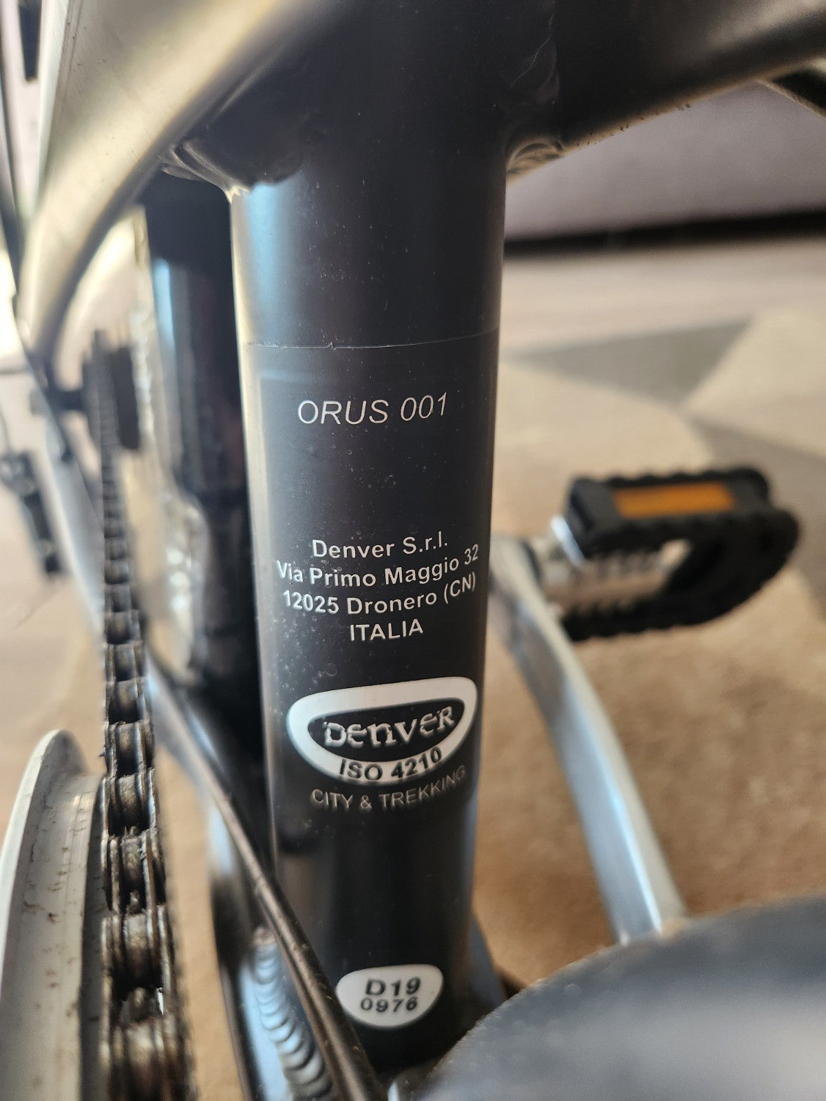 Denver ORUS 001 20in Folding Bike 7-Speed Black/Silver Rear Rack Mudguards