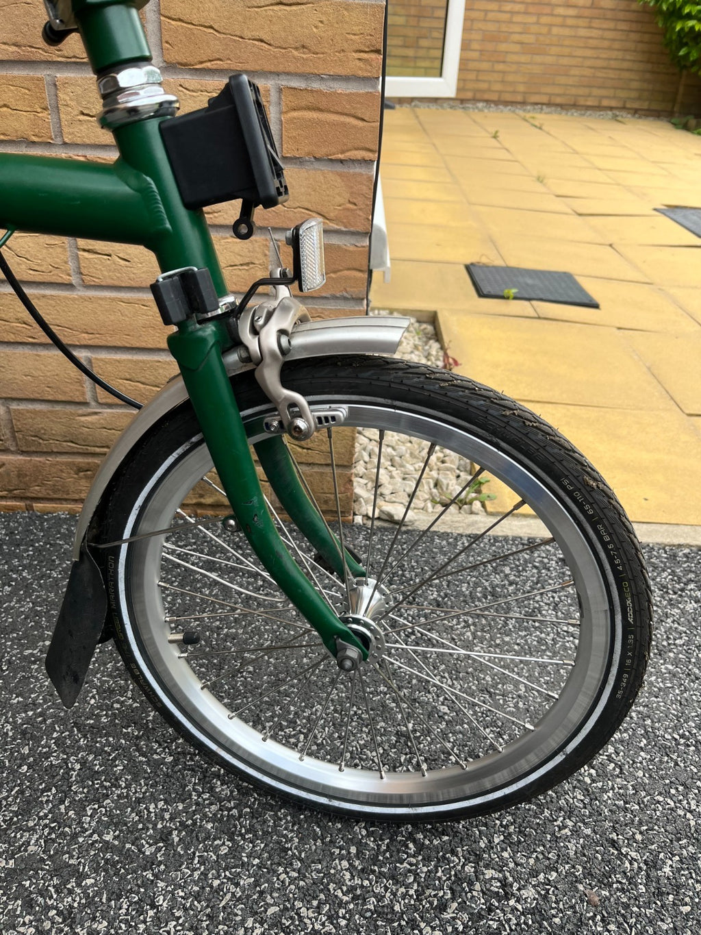 Brompton M3L in Racing Green, newly serviced with rear rack