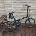 MINI Folding Bike 20in Wheels Black V-Brakes Derailleur Gears Flat Bar
