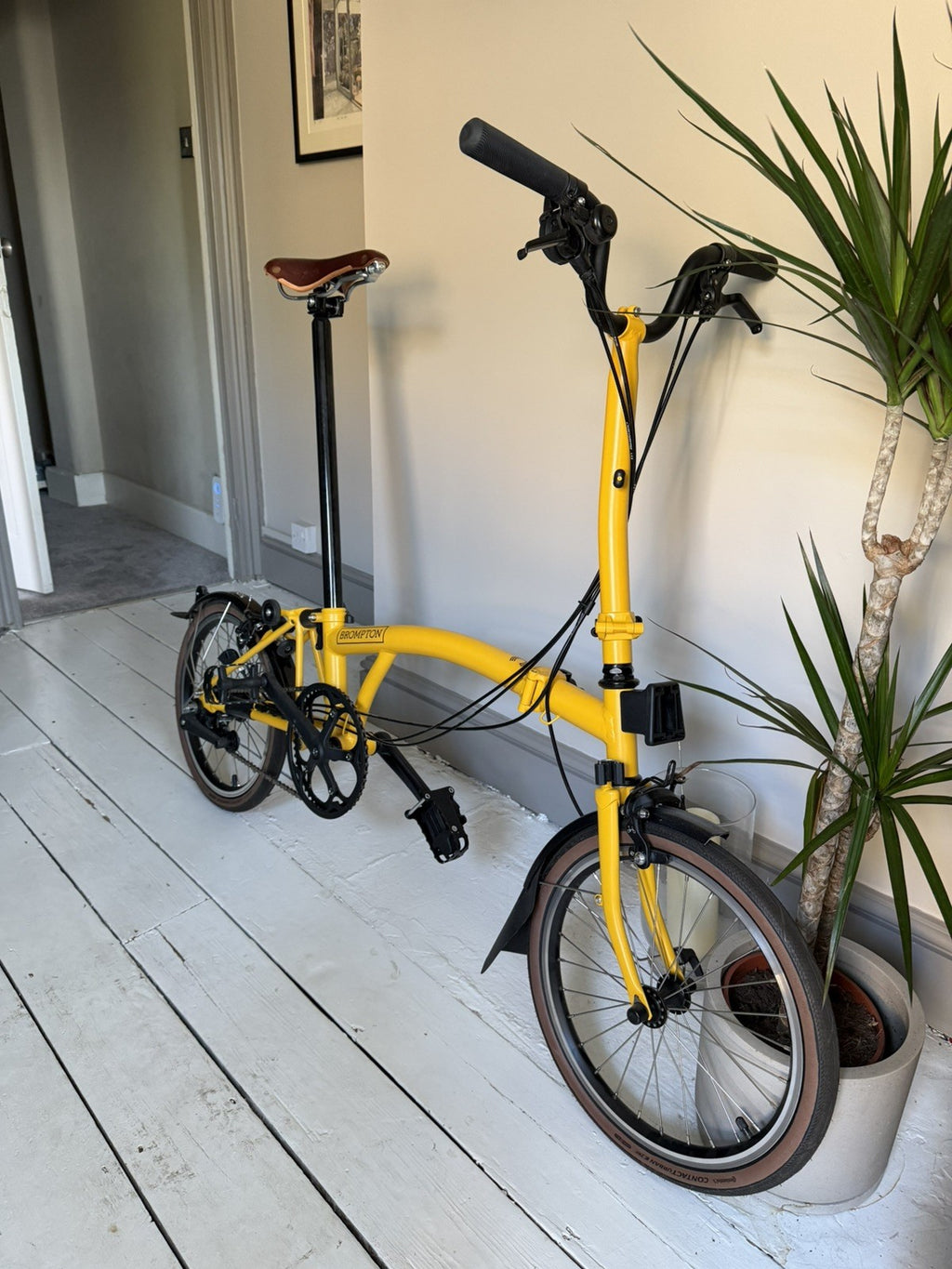 Brompton 2025 C-Line 6-speed High Handlebar - Yellow - Excellent Condition