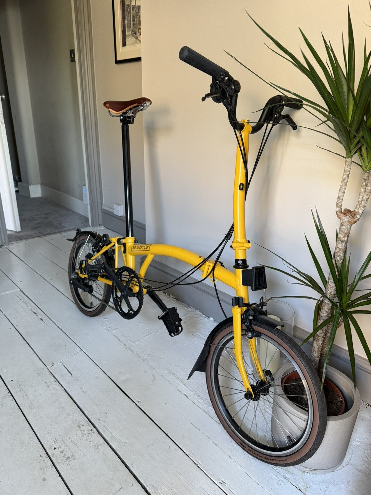 Brompton 2025 C-Line 6-speed High Handlebar - Yellow - Excellent Condition