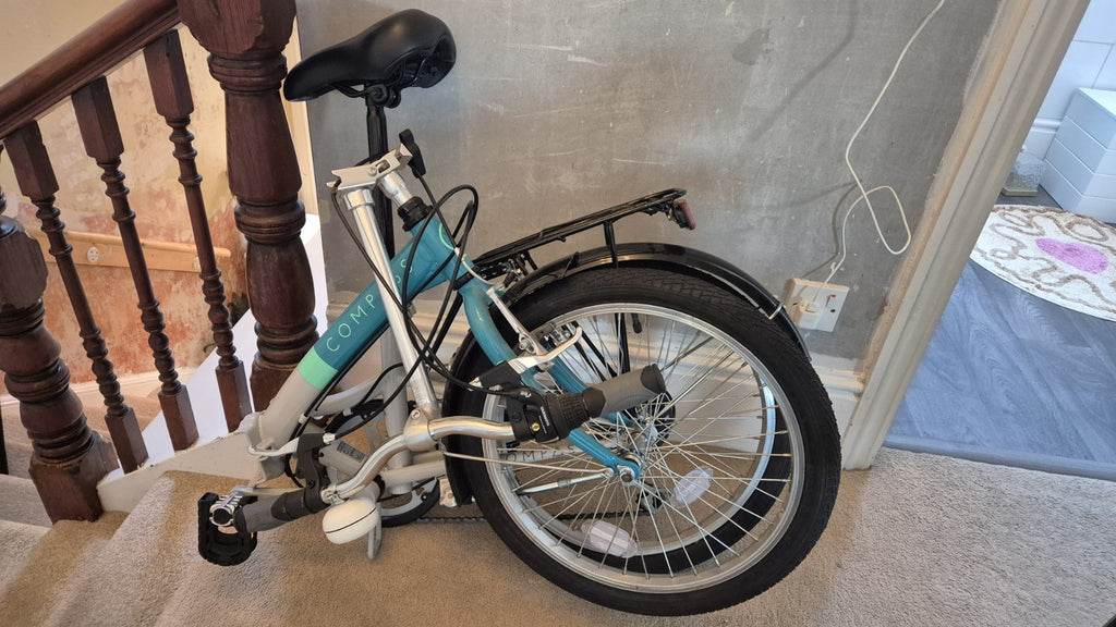 Compass Northern Folding Bike 20” wheels White and blue RRP £169