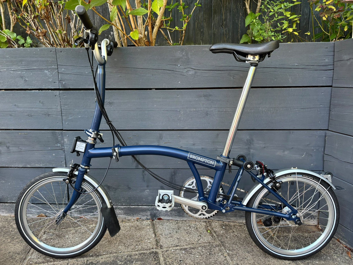 2021 Brompton M6L C Line Folding Bicycle 6 Speed Tempest Blue - Hardly Used