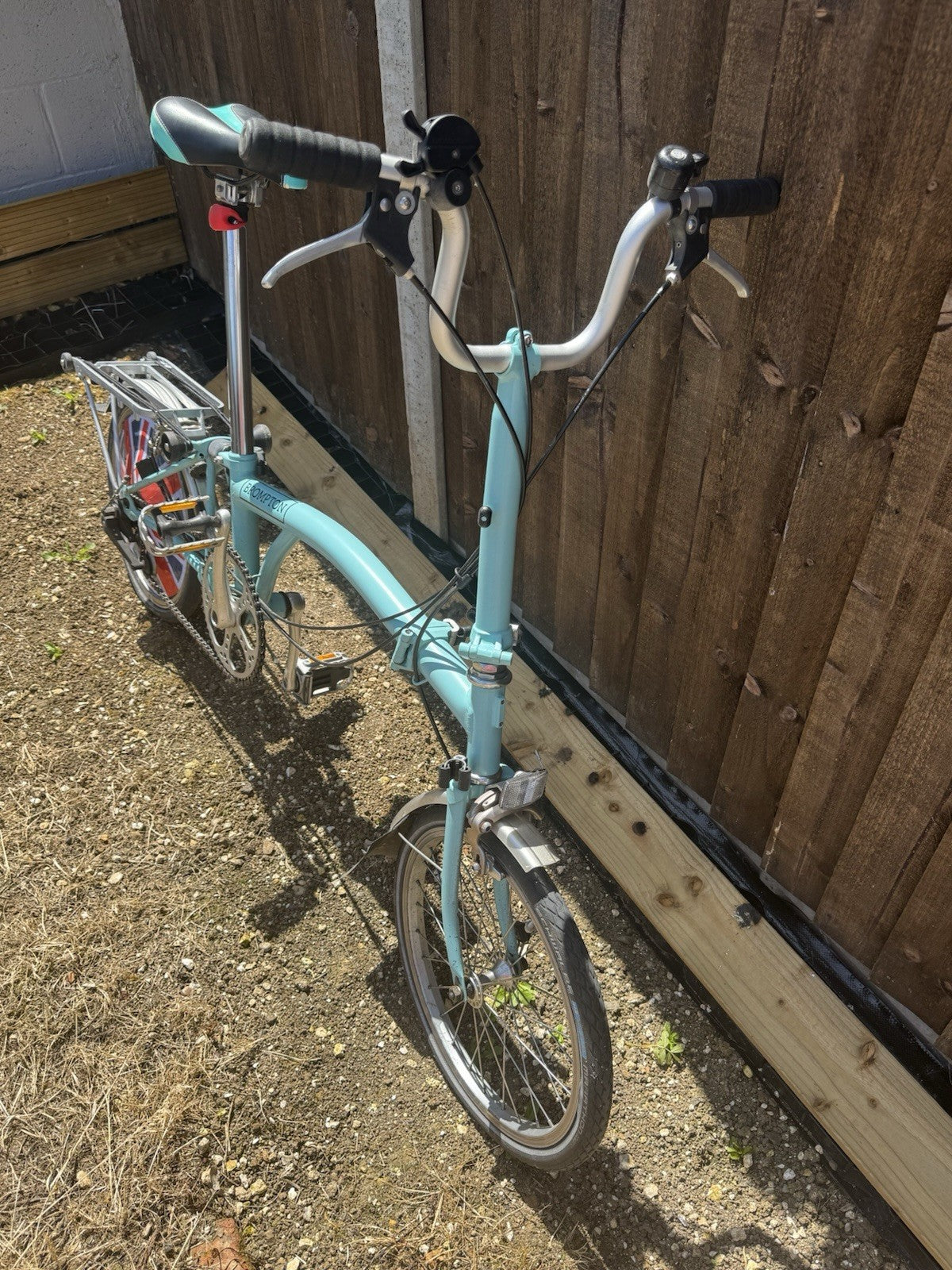 Brompton Folding Bike 16in Wheels Blue Rear Rack Mudguards Unisex Adults