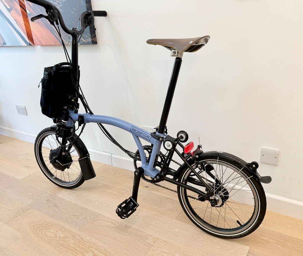Brompton Electric C Line 6 Speed Folding Bike 2023 - Cloud Blue - RRP £3060 H6L