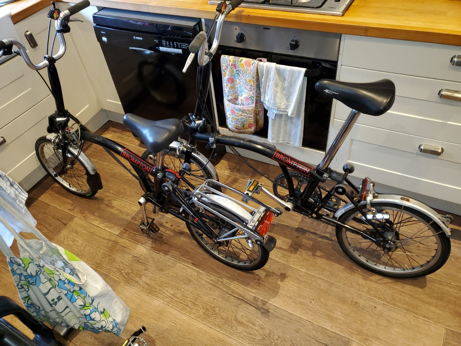 2 x Brompton Folding Bike 3 Speed Black Need service.