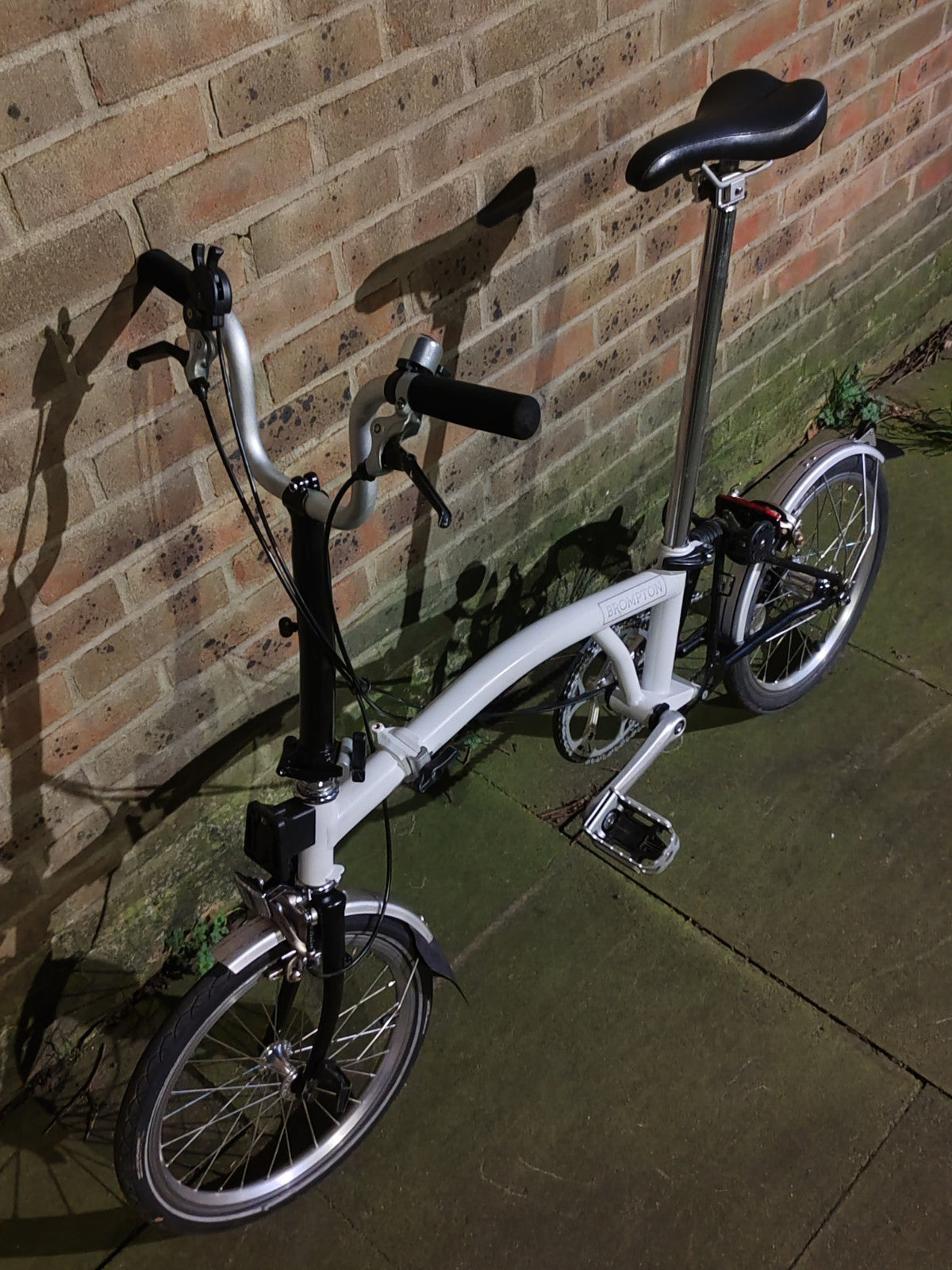 Brompton H3L White 3 Speed Folding Bike High Bar Serviced