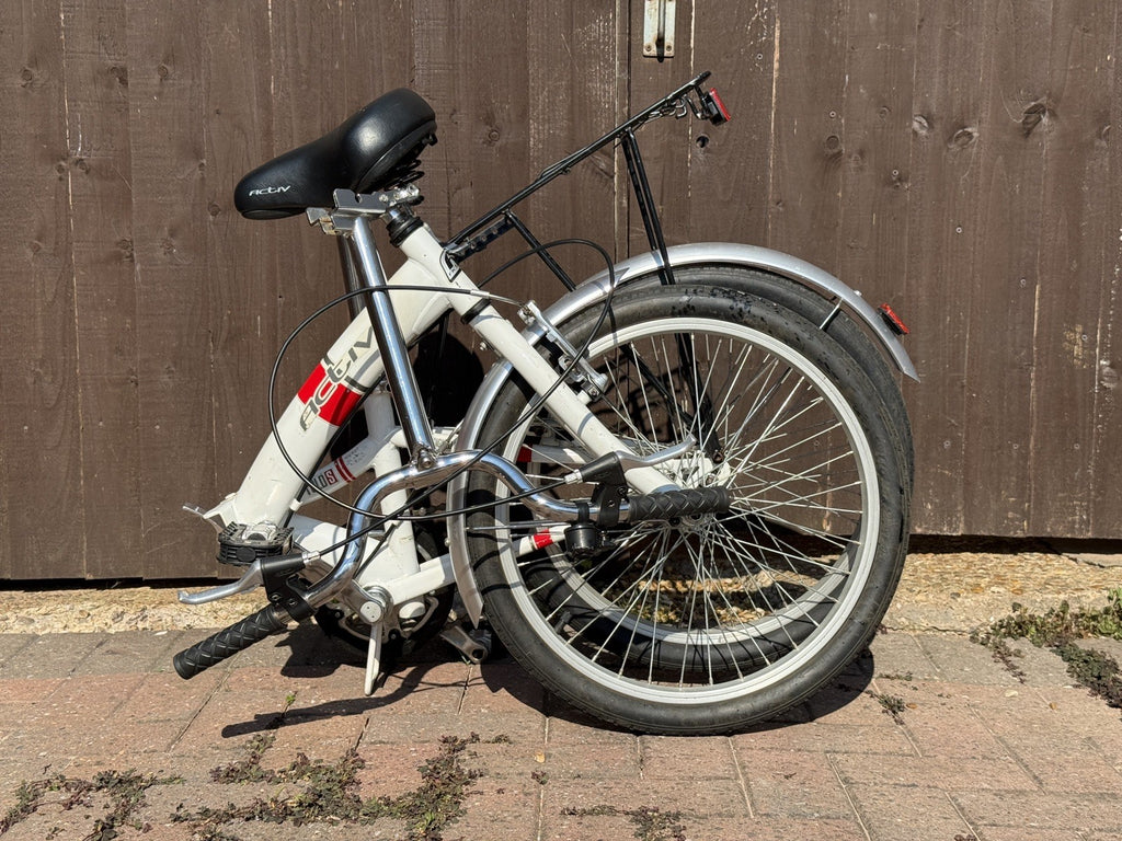 Activ Fold S folding single speed bike bicycle with additional rack White