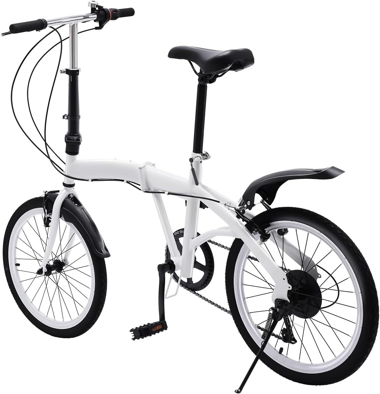 20" Folding Commuter Bike with 7-Speed Gears, Carbon Steel, Portable