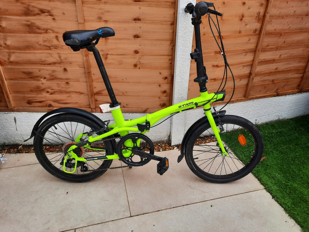 BTWIN Tilt 500 Neon Yellow 7 Speed Decathlon Folding Bike Great Condition Ch65