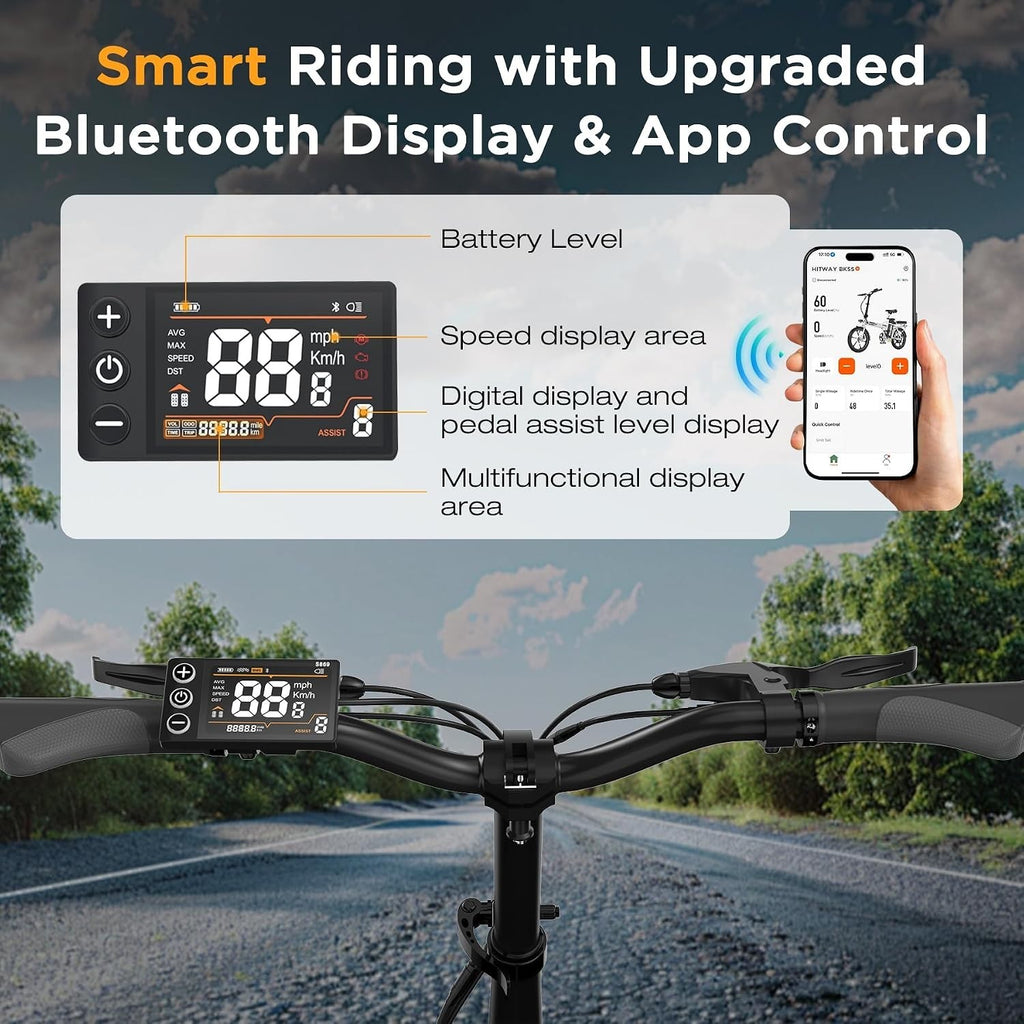 HITWAY BK5S 16 Inch Folding Bike 100km Range Black