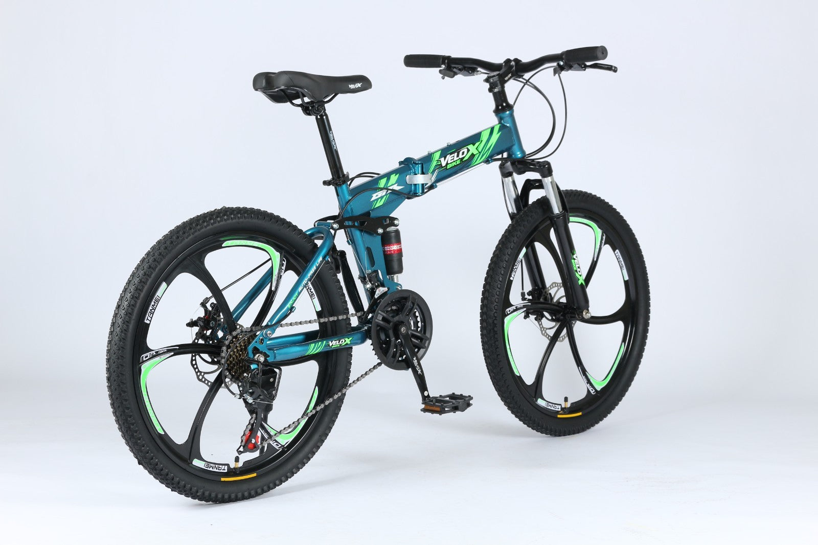 24"/26" Folding Mountain Bike – Full Suspension, Disc Brakes, Lightweight Frame