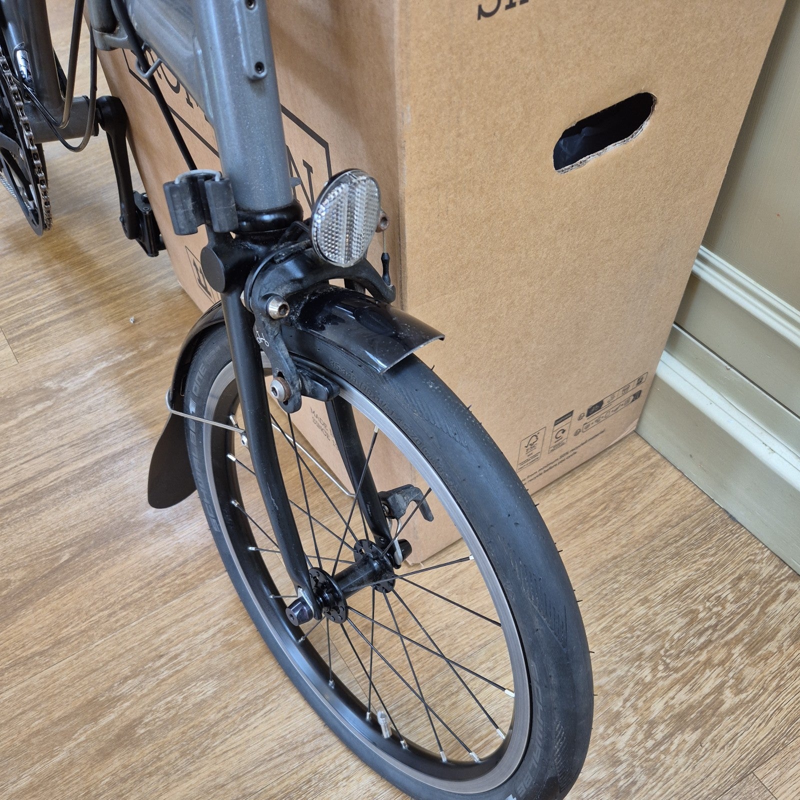 Brompton P Line 4 Speed Titanium Folding Bike Silver Black