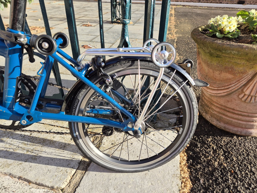 Brompton C Line 6 Speed 2024 Mid Handlebar Folding Bike - Ocean Blue