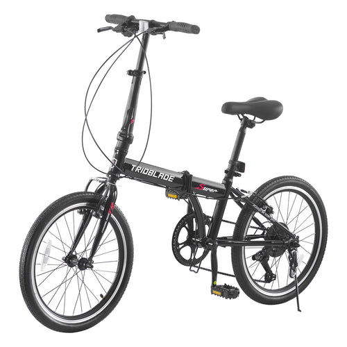 20 inch Unisex Folding Bike Adult Kids City Bikes 7 Speeds Disc Brakes Bicycle