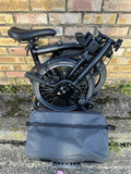 Brompton C Line E Folding Bike 2024 4 Speed Black Silver with rack and pump