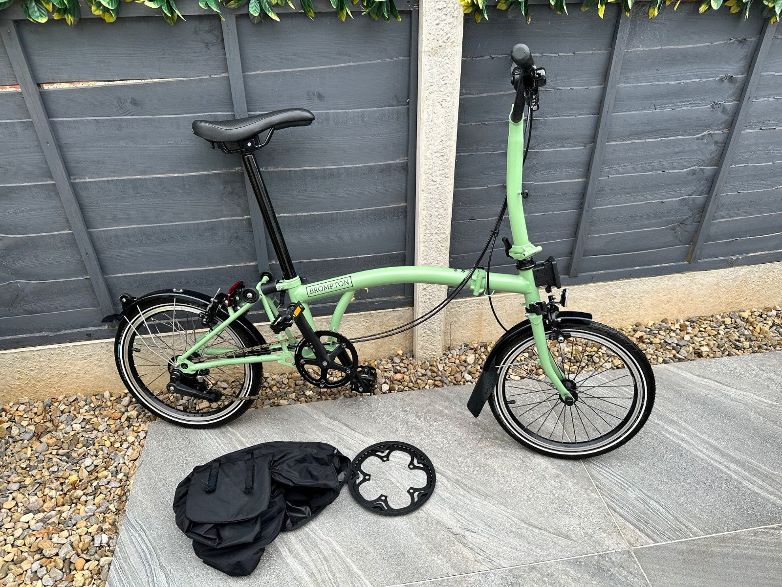 Brompton C Line Urban 2 Speed 2023 Folding Bike Matcha Green With Cover