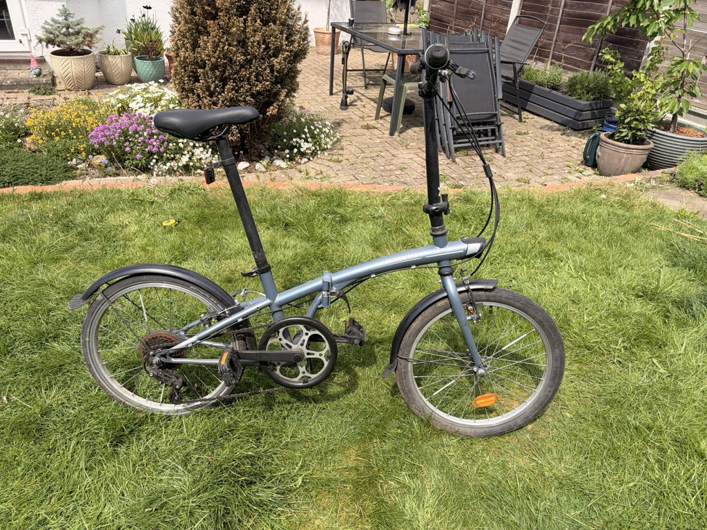 B'Twin Folding Bike Dark Blue Decathlon 20" Wheels Used