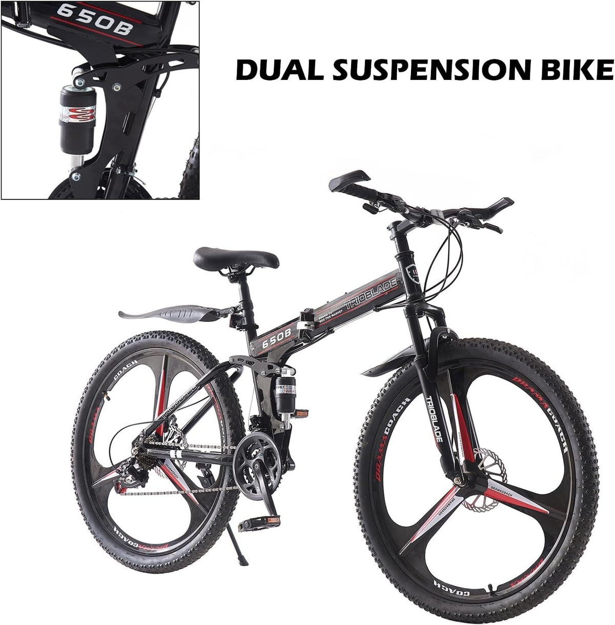 MINOR MARKS TO FRAME! 26 Inch Folding Mountain Bike 21-Speed Foldable Bicycle