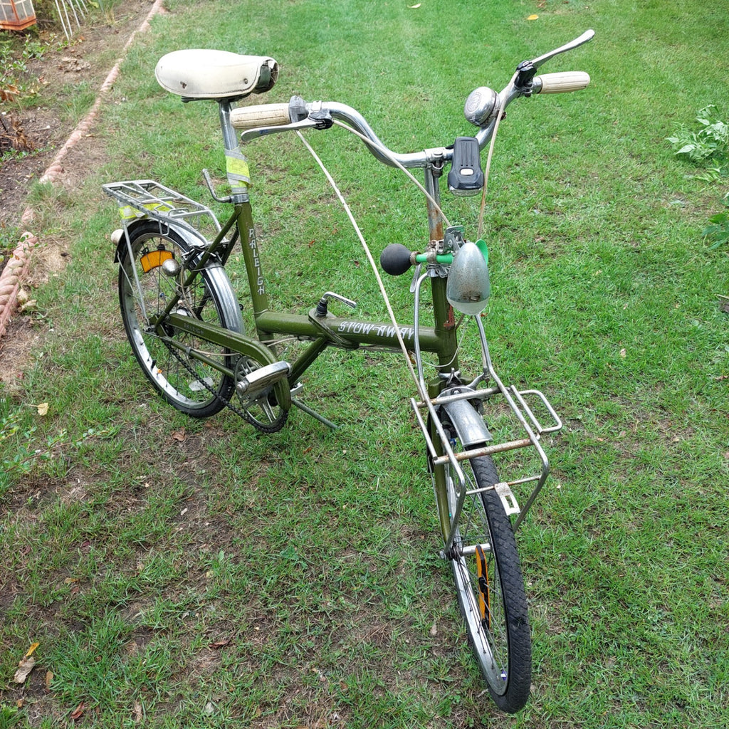 Raleigh Stow Away Folding Bicycle   Green   Vintage