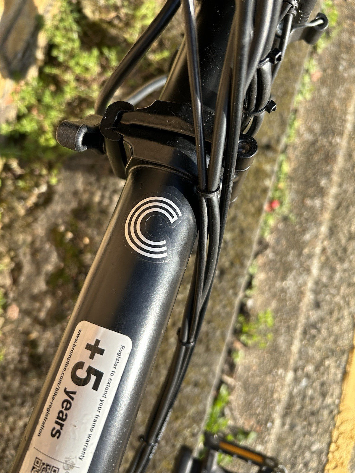 Brompton C Line E Folding Bike 2024 4 Speed Black Silver with rack and pump