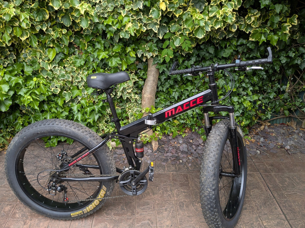 Folding Dual Suspension Fat Wheeled Mountain Bike, 21 Speed Adult bicycle