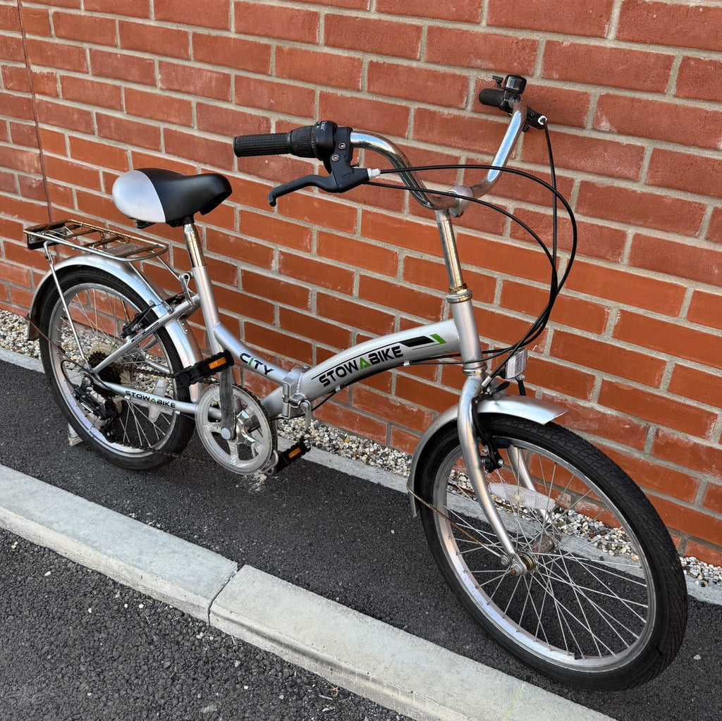 Stowabike Folding City Bike 6 Speed With Rear Rack Commuter Bicycle Foldable