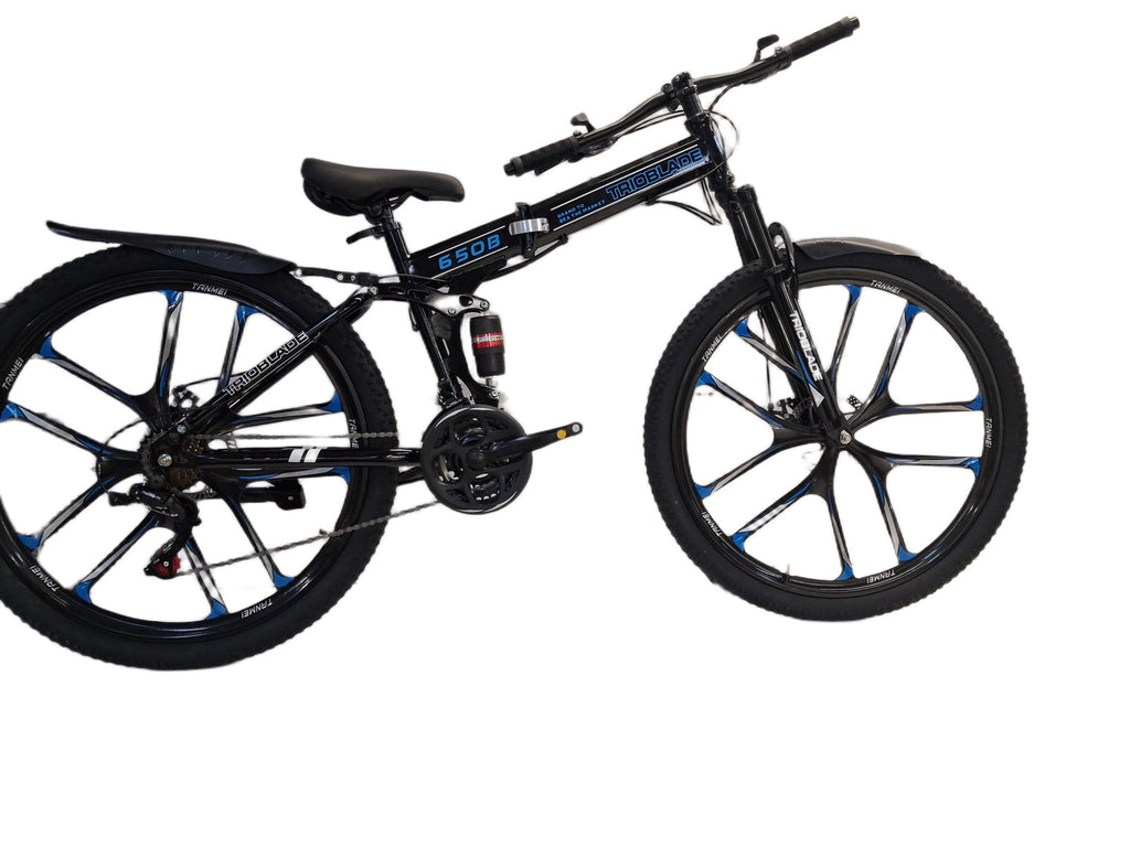 Trioblade 21-Speed 10 Spoke Wheels Foldable Mountain Bike 16" Frame Black (Dent)