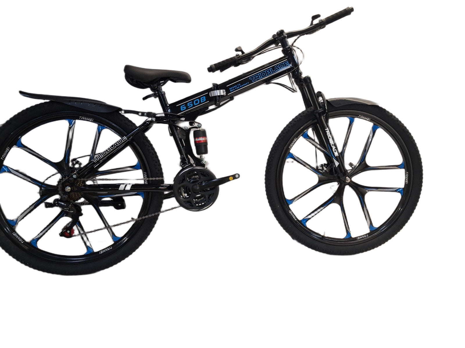 Trioblade 21-Speed 10 Spoke Wheels Foldable Mountain Bike 16" Frame Black (Dent)