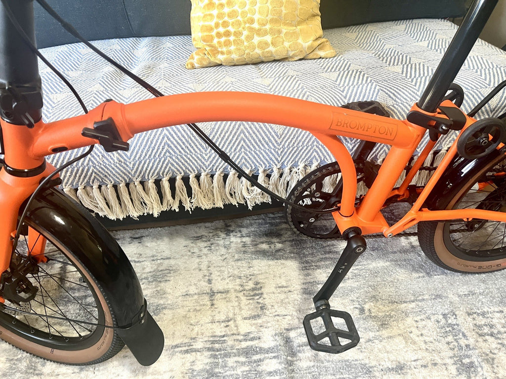 Brompton G Line Adventure Orange w Mudguards and Rack 8 Speed, Large