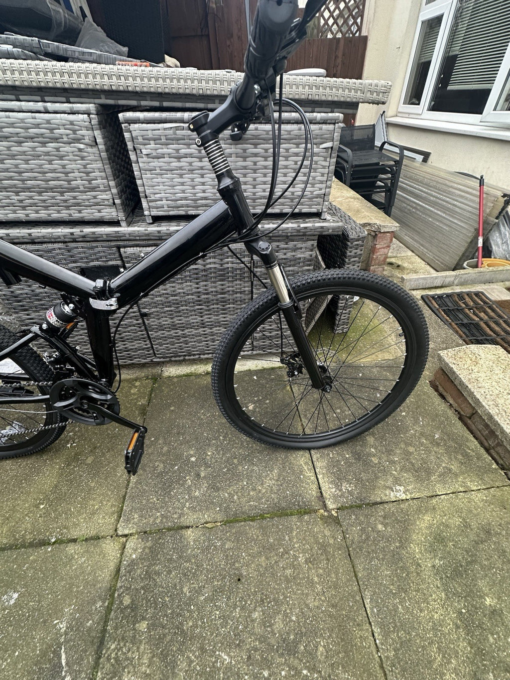26in Mountain Bike 21-Speed Full Suspension Folding Bicycle Double Disc Brakes
