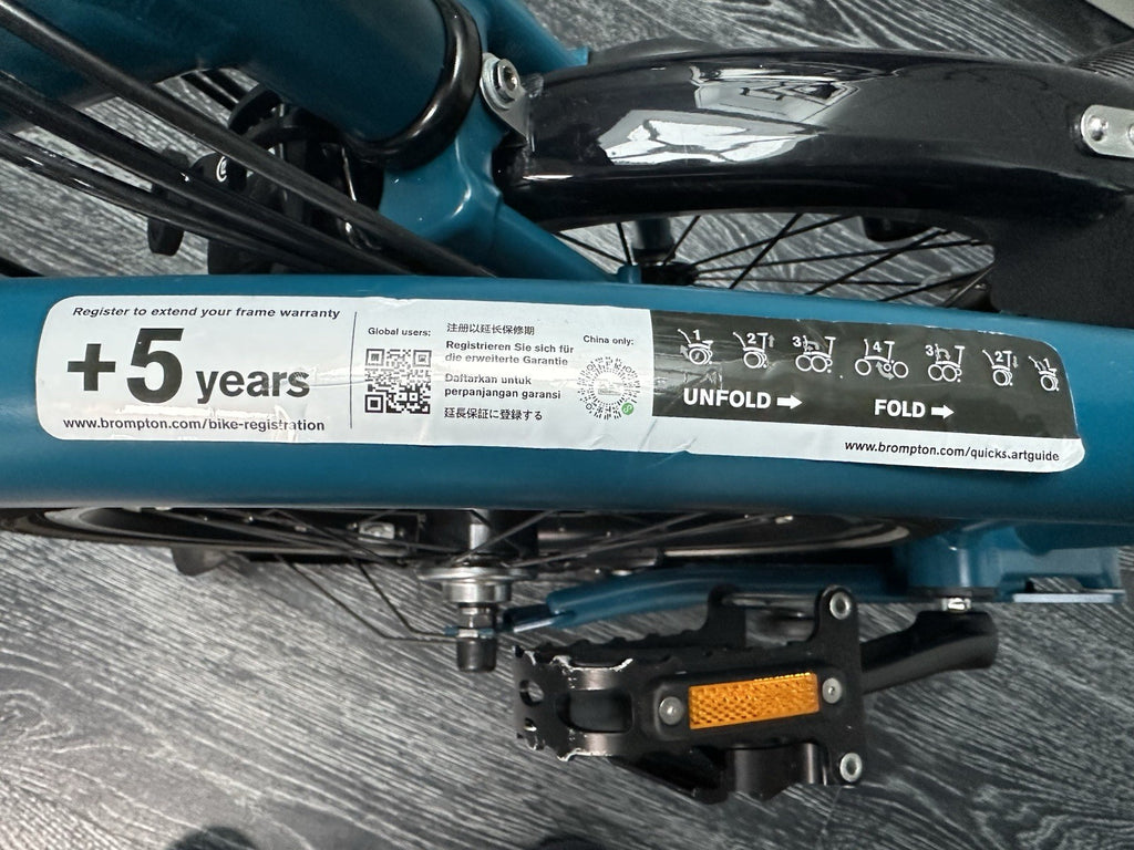 Brompton C Line Explore 6 Speed Low Bar 2024 Folding Bike - Ocean Blue Brand New