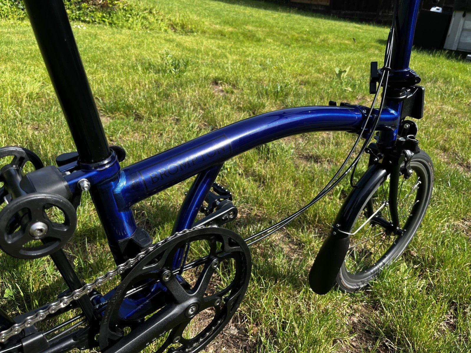 Brompton P Line 4 Speed 2025 Low Handlebar Folding Bike - Bolt Blue Lacquer