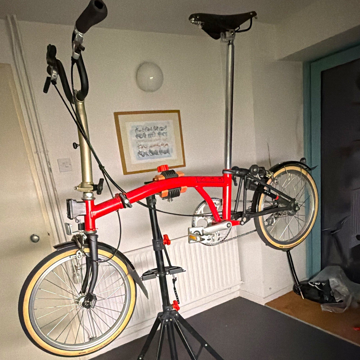 Brompton Folding Bike Red 16in Wheels Caliper Side Pull Brakes