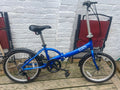 apollo tuck folding bike, blue, six-speed