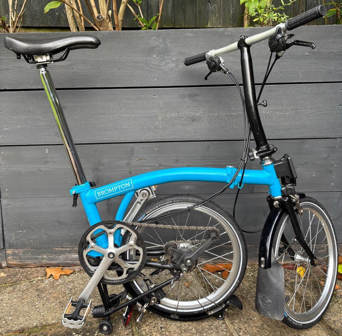 Brompton S6L Urban C Line Folding Bicycle 6 Speed in Lagoon Blue / Black - Used