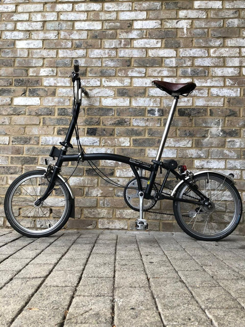 Brompton Black 3 Speed Mid M3L with Brooks Saddle & Grips - WORLDWIDE DELIVERY