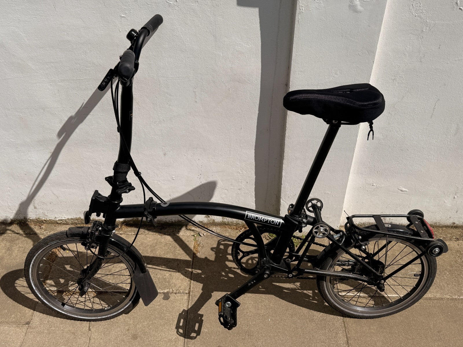 Brompton C line 2-Speed Folding Bike Black + EZ Wheels Upgrades, Very Good