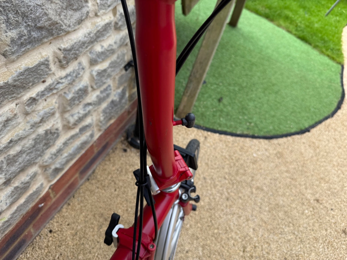Brompton M3L Folding Bike - Red, 2021 year, Excellent Condition with Easy Wheels