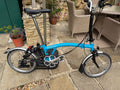 Blue Brompton Bike 6-speed - mint, less than 100 miles