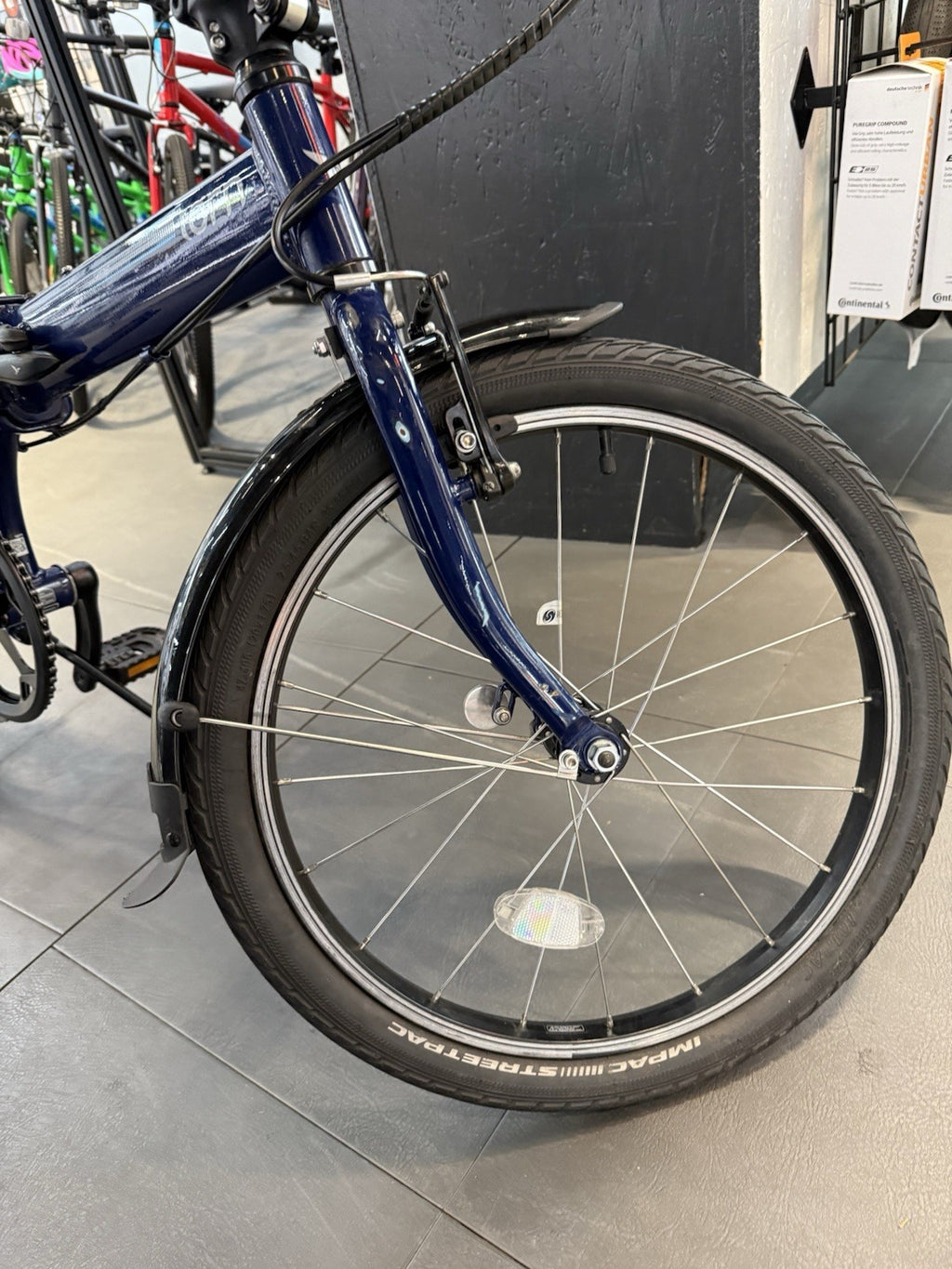 Tern 20in Folding Bike Blue 7-Speed Derailleur V-Brakes Mudguards Kickstand
