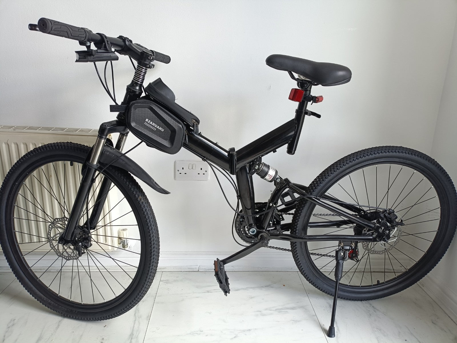 21-Speed Folding Mountain Bike Foldable Bicycle 26" Portable Adult Mountain Bike