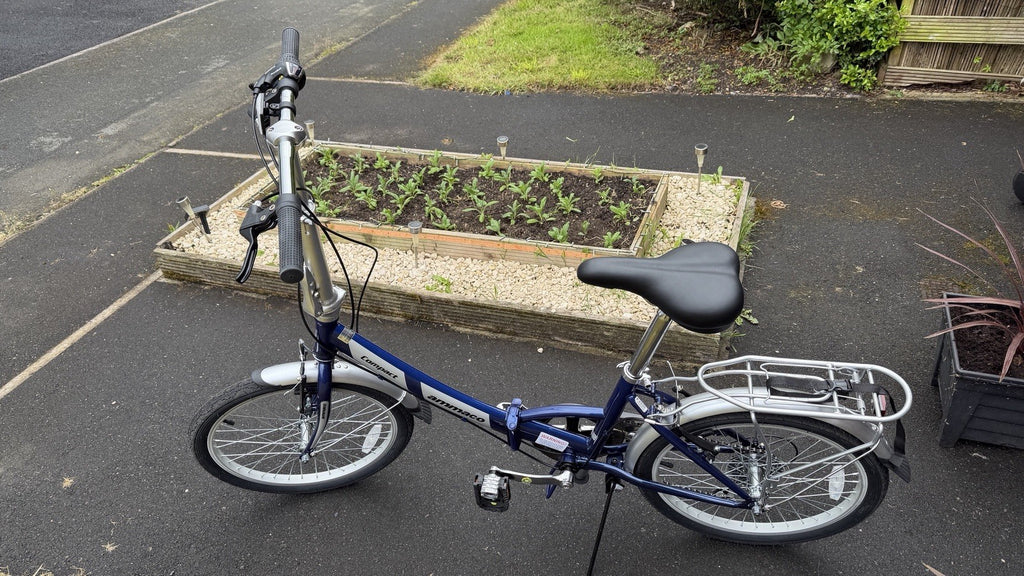 Ammaco Pakka Compact 20 Inch Wheel Folding Shopper Camping Bike 6 Speed Blue