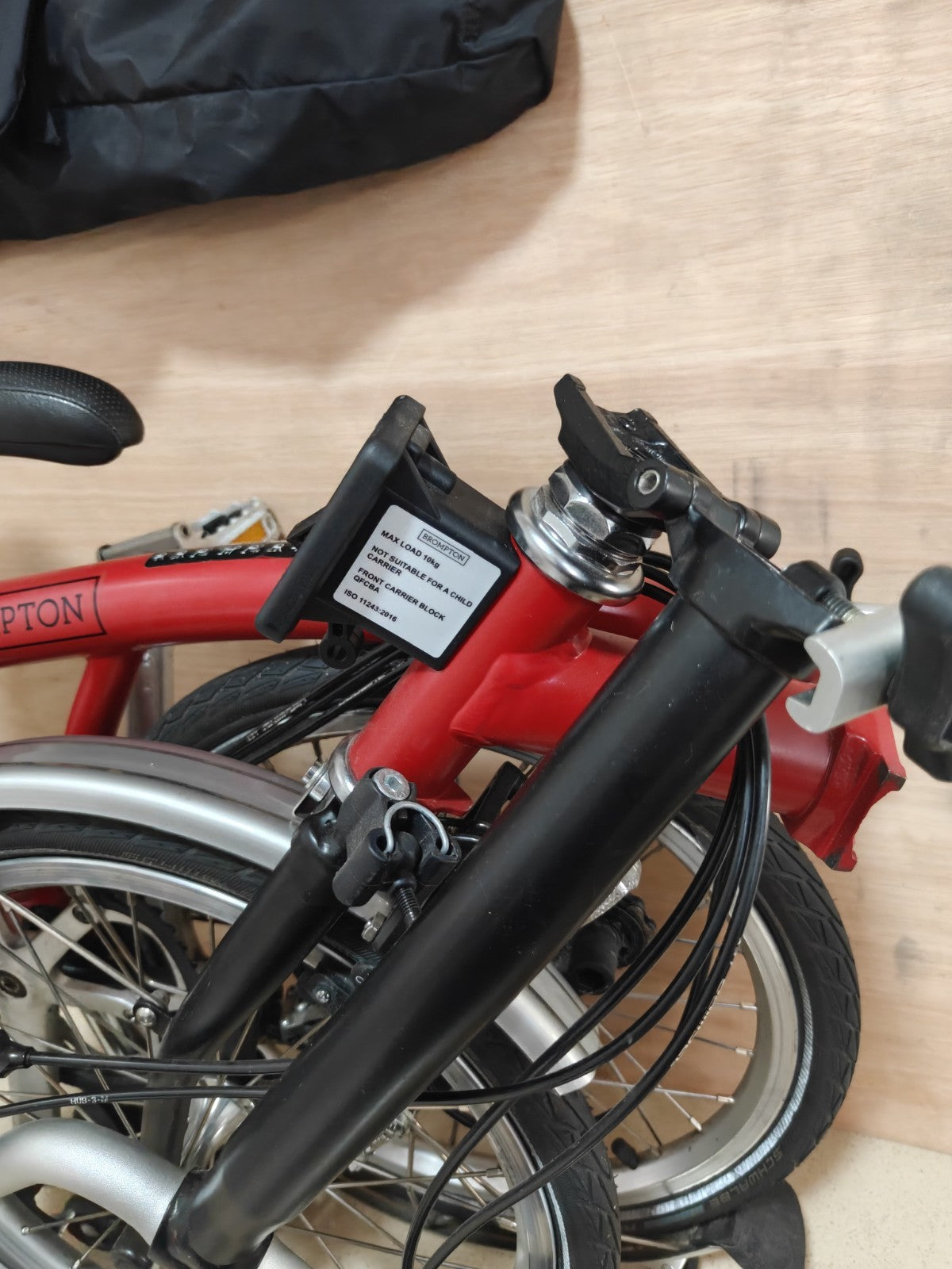 Brompton C Line folding bicycle 2022 Serial 2203020006 Red + Bags + Accessories