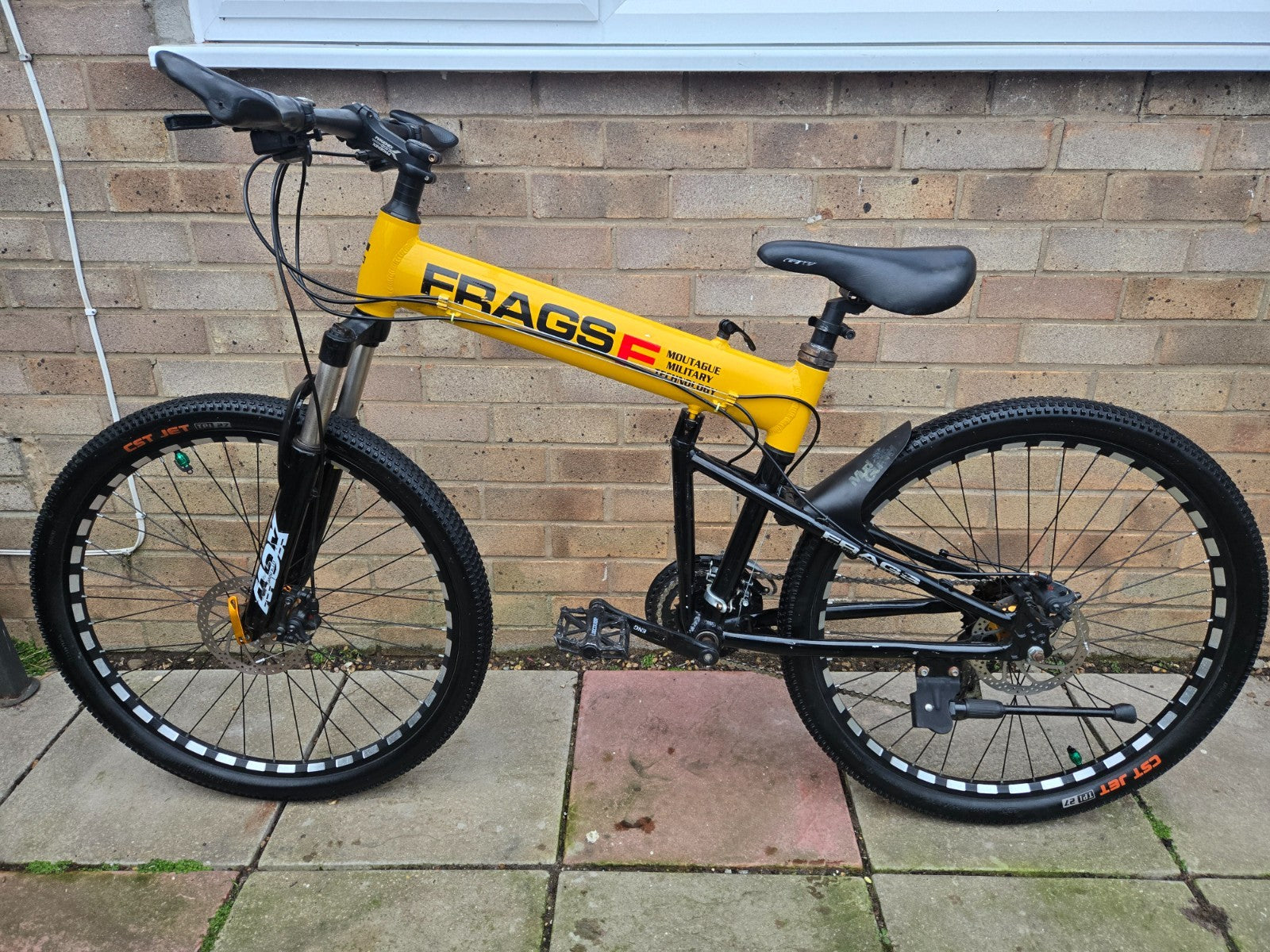 SERVICED Yellow/Black Frags F 18" Frame Folding Mountain Bike