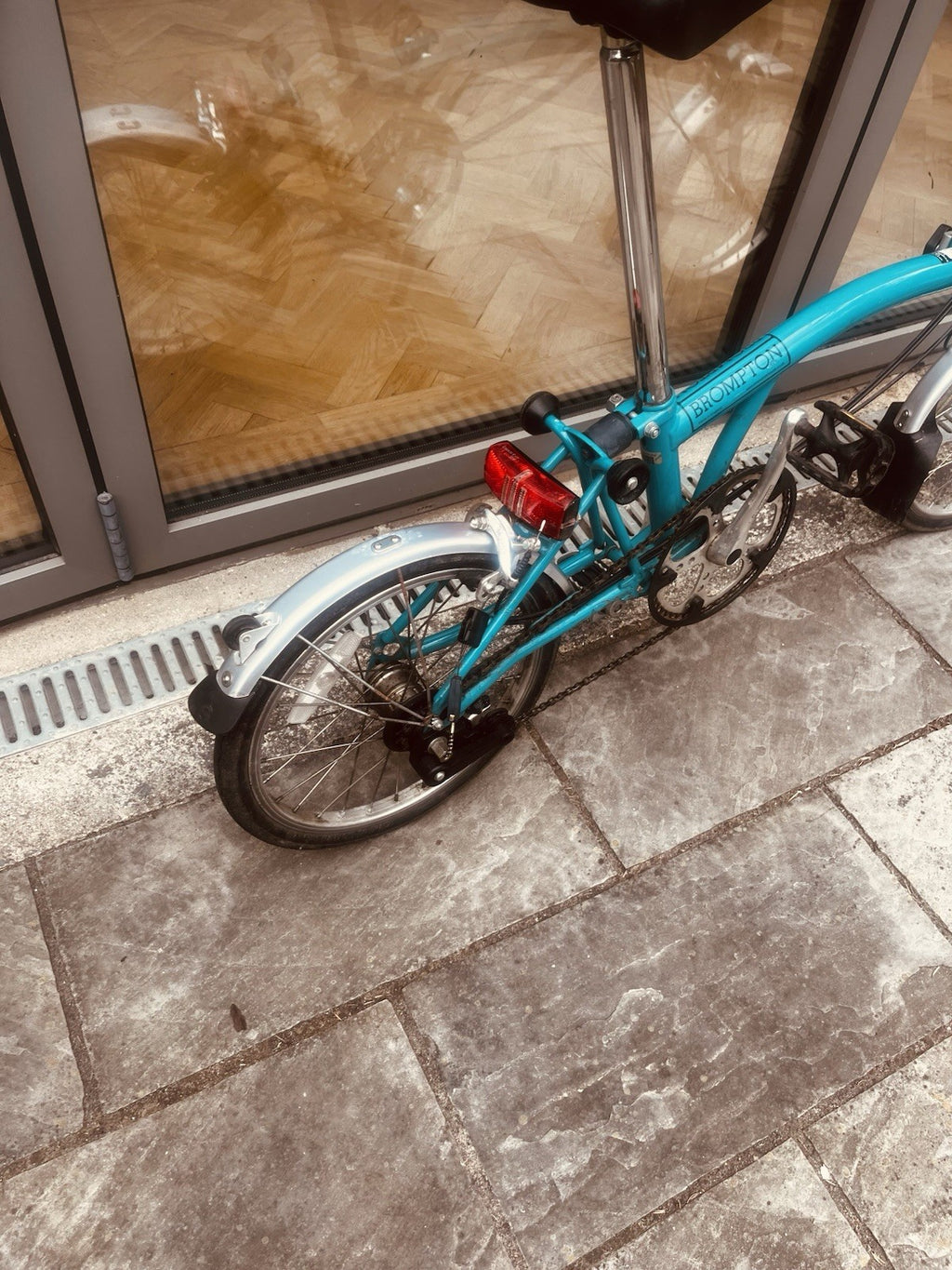 Brompton Folding Bike. Classic M3L model. 3 speed, lock and pump.