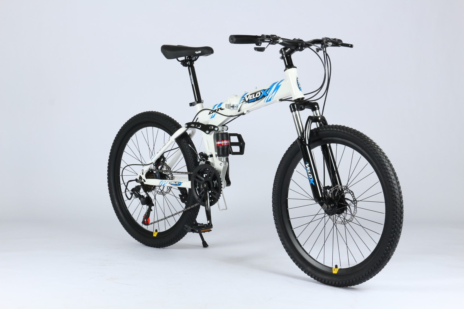 24"/26" Folding Mountain Bike – Full Suspension, Disc Brakes, Lightweight Frame