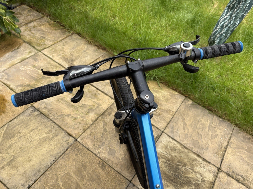 Eurobike G4 Folding Mountain Bike 26in 17in Full Suspension 21sp Disc Blue/Black