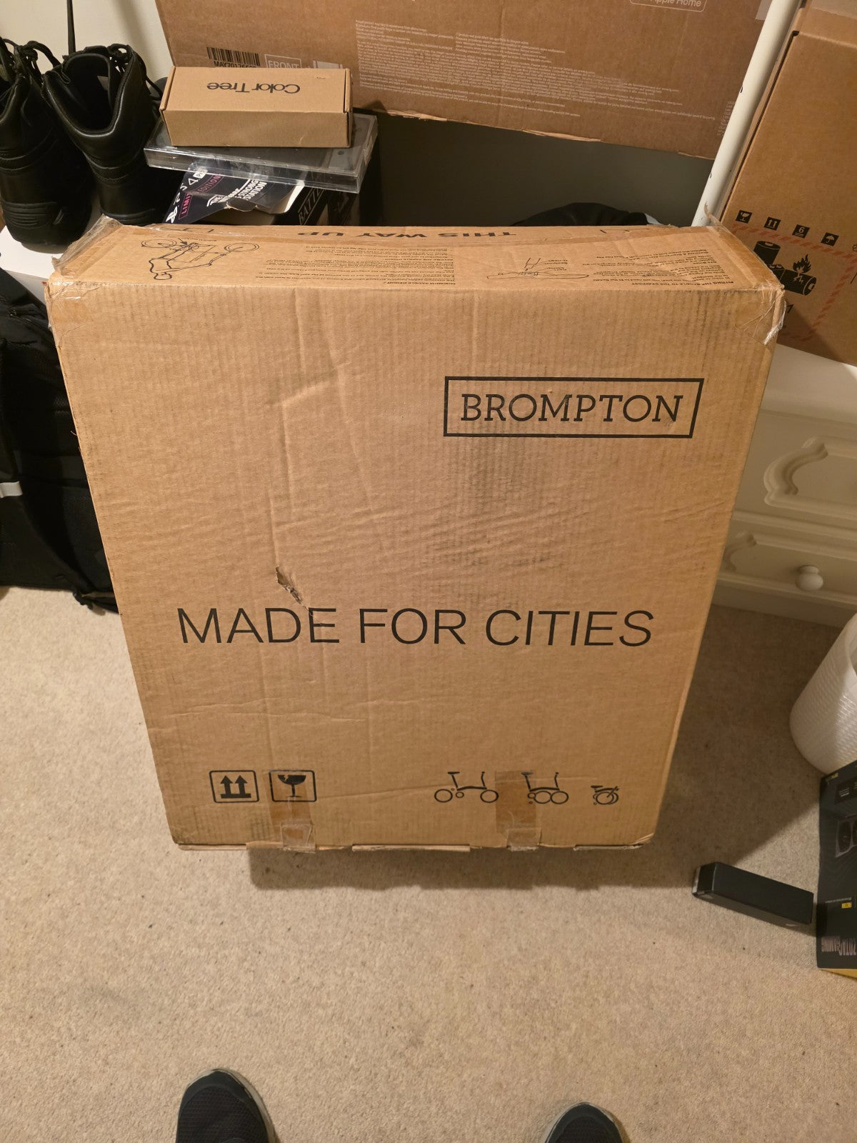 2022 Brompton C Line M3R (3 Speed)  folding bicycle - Black with carry handle