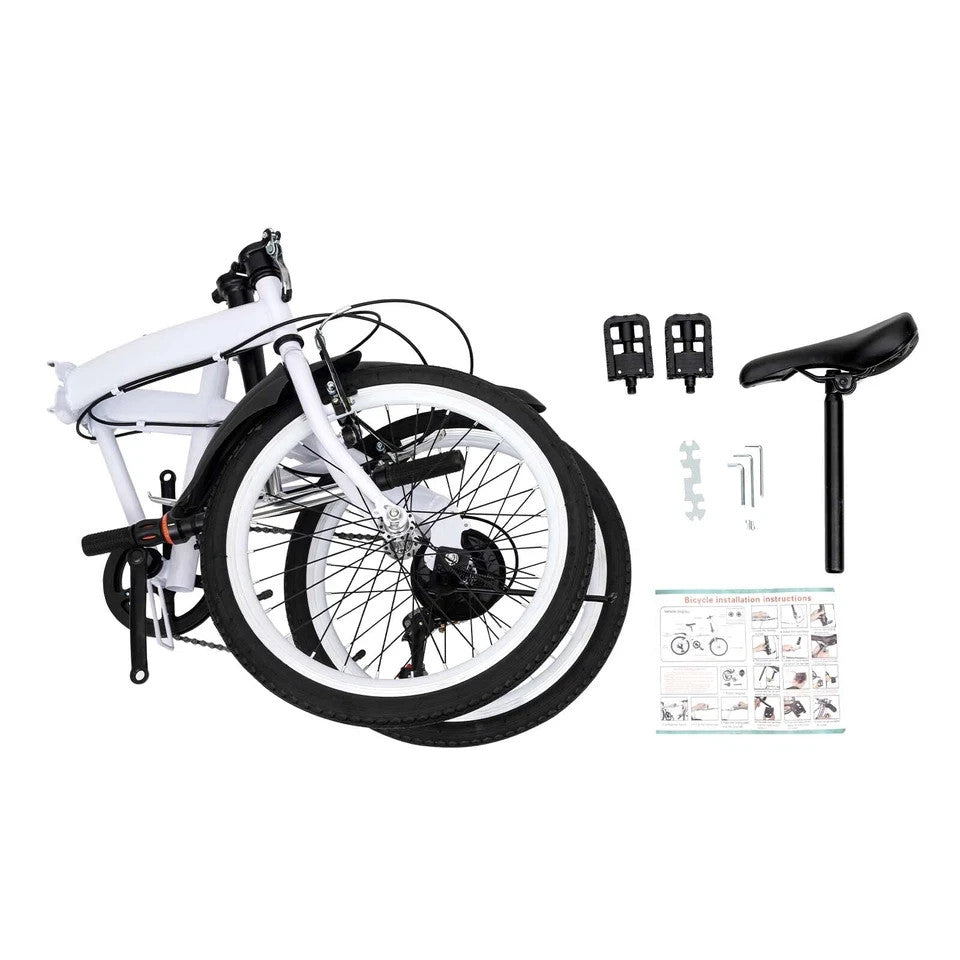 20" Folding Bike Adults Bicycle Adjustable Speed Alloy Bicycle Folding City Bike